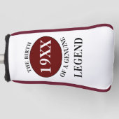 Verjaardagslegende elk jaar golfheadcover (Voorkant)