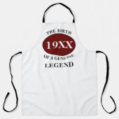 Verjaardagslegende elk jaar naam rood zwart schort (Voorkant)