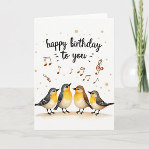 Verjaardagslied Vogel Muziekkaart Kaart