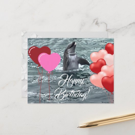 Verjaardagsliefde Briefkaart (Voorkant / Achterkant in situ)