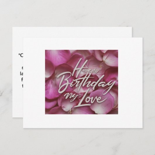 Verjaardagsliefde Briefkaart (Voorkant / Achterkant)