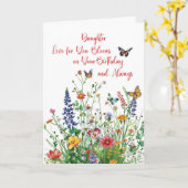 Verjaardagsliefde van de dochter in bloei Wildflow Kaart (Gele Bloem)