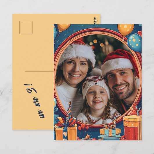 Verjaardagslijst met fotolijst briefkaart (Voorkant / Achterkant)