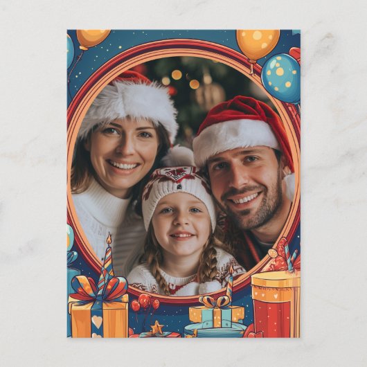 Verjaardagslijst met fotolijst briefkaart (Voorkant)