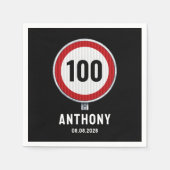 VERJAARDAGSLIMIETBORD voor elke leeftijd 100ste ve Servet (Voorkant)