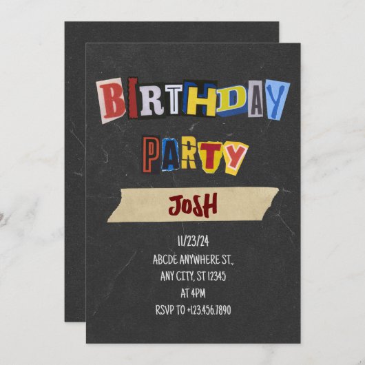  Verjaardagslosgeld brief Kaart (Voorkant / Achterkant)