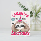 Verjaardagsluiaard voor schattige cartoon luiaards briefkaart (Staand voorkant)