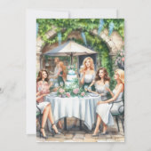 Verjaardagslunch Chic Dames Uitnodiging (Achterkant)