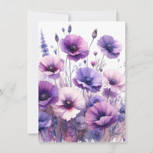 Verjaardagslunch Paarse Hibiscusbloem Kaart (Achterkant)