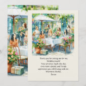 Verjaardagslunch plat dankkaart bedankkaart (Voorkant / Achterkant)