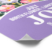 Verjaardagsmaand bloem juli Christelijke Kabouter  Poster (Hoek)