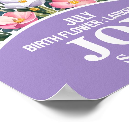 Verjaardagsmaand bloem juli Christelijke Kabouter Poster (Hoek)