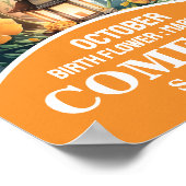 Verjaardagsmaand bloem oktober Christelijke peuter Poster (Hoek)