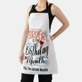 Verjaardagsmaand februari, typografie Bday Hearts Schort (Insitu)