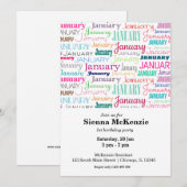 Verjaardagsmaand januari kaart (Voorkant / Achterkant)