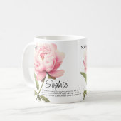 Verjaardagsmaand November Bloem Gepersonaliseerd Koffiemok (Voorkant links)