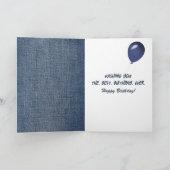 Verjaardagsmadeliefje op denimstof  kaart (Binnen)