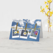 Verjaardagsmadeliefjes in blauwe jeans kaart (Gele Bloem)