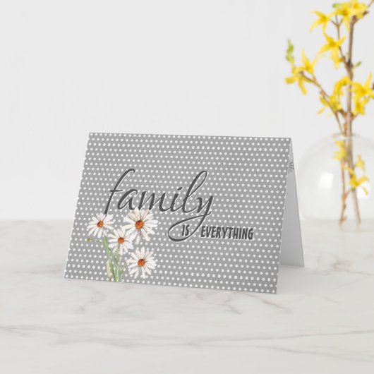 Verjaardagsmadeliefjes op Polka Dots Kaart (Gele Bloem)