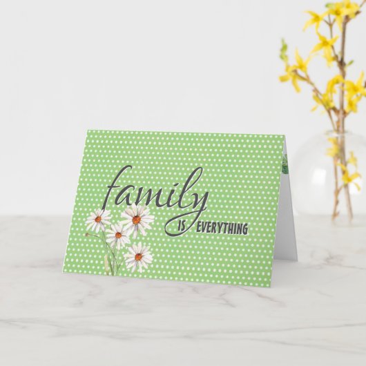 Verjaardagsmadeliefjes op Polka Dots Kaart (Gele Bloem)