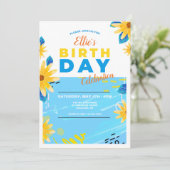 Verjaardagsmadeliefjes Uitnodiging (Staand voorkant)