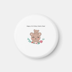 Verjaardagsmagneet, gefeliciteerd mama beer magneet