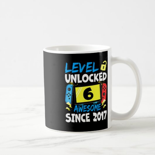 Verjaardagsman Level 6 Ontgrendeld Geweldig 2017 V Koffiemok (Rechts)