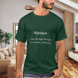 Verjaardagsman mythe legende naam leuk groen t-shirt