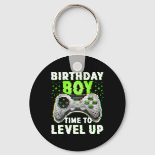 Verjaardagsman Tijd om te Level Up Videogames Game Sleutelhanger