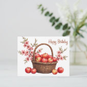 Verjaardagsmand met appels  briefkaart (Staand voorkant)