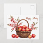 Verjaardagsmand met appels  briefkaart (Voorkant / Achterkant)