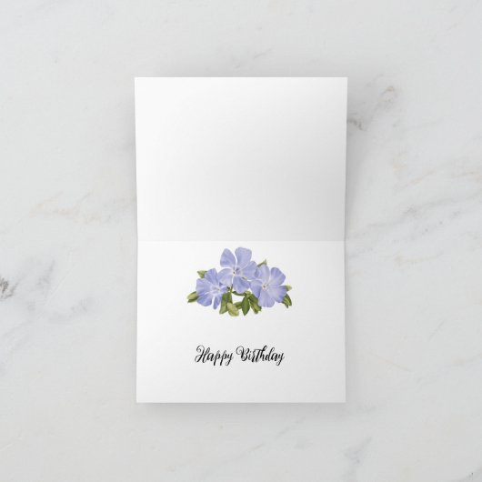 Verjaardagsmand met blauwe hortensia's  bedankkaart (Binnen)