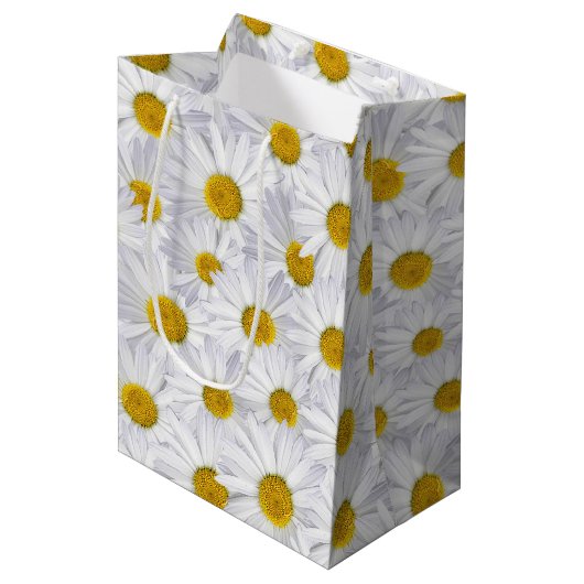 Verjaardagsmargrieten Medium Cadeauzakje (Voorkant Gekanteld)