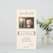 Verjaardagsmeisje 01 save the date (Staand voorkant)