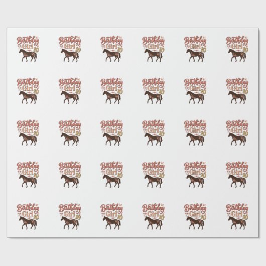 Verjaardagsmeisje 10 Paard Bloem Vector Design_1 Cadeaupapier (Vlak)