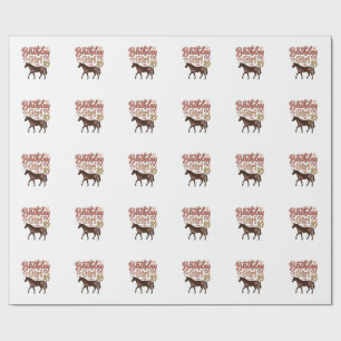 Verjaardagsmeisje 10 Paard Bloem Vector Design_1 Cadeaupapier
