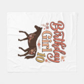 Verjaardagsmeisje 10 Paard Bloem Vector Design_1 Fleece Deken (Voorkant (Horizontaal))
