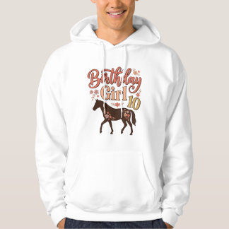 Verjaardagsmeisje 10 Paard Bloem Vector Design_1 Hoodie