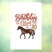 Verjaardagsmeisje 10 Paard Bloem Vector Design_1 Raamsticker (Vel 3)