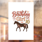 Verjaardagsmeisje 10 Paard Bloem Vector Design_1 Raamsticker (Vel 2)