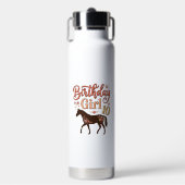 Verjaardagsmeisje 10 Paard Bloem Vector Design_1 Waterfles (Voorkant)