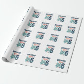 Verjaardagsmeisje 6 Zeeschildpad Vectorontwerp_1 Cadeaupapier (Uitgerold)
