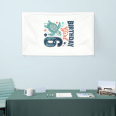 Verjaardagsmeisje 6 Zeeschildpad Vectorontwerp_1 Spandoek (Beurs)