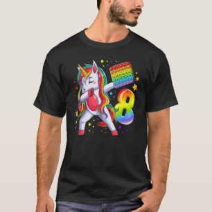 Verjaardagsmeisje 8 jaar oud, Eenhoorn, Nummer 8 T-shirt