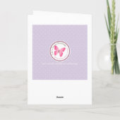 Verjaardagsmeisje aan Gift Table Kaart (Achterkant)