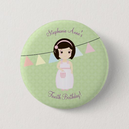 Verjaardagsmeisje aan Gift Table Ronde Button 5,7 Cm (Voorkant)