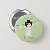 Verjaardagsmeisje aan Gift Table Ronde Button 5,7 Cm (Voorkant /achterkant)