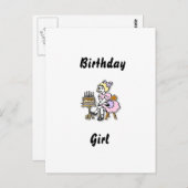 Verjaardagsmeisje Ansichtkaart Briefkaart (Voorkant / Achterkant)