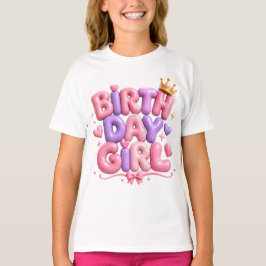 Verjaardagsmeisje ballonletters PNG | Schattige ro T-shirt