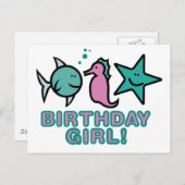 Verjaardagsmeisje! Briefkaart (Voorkant / Achterkant)